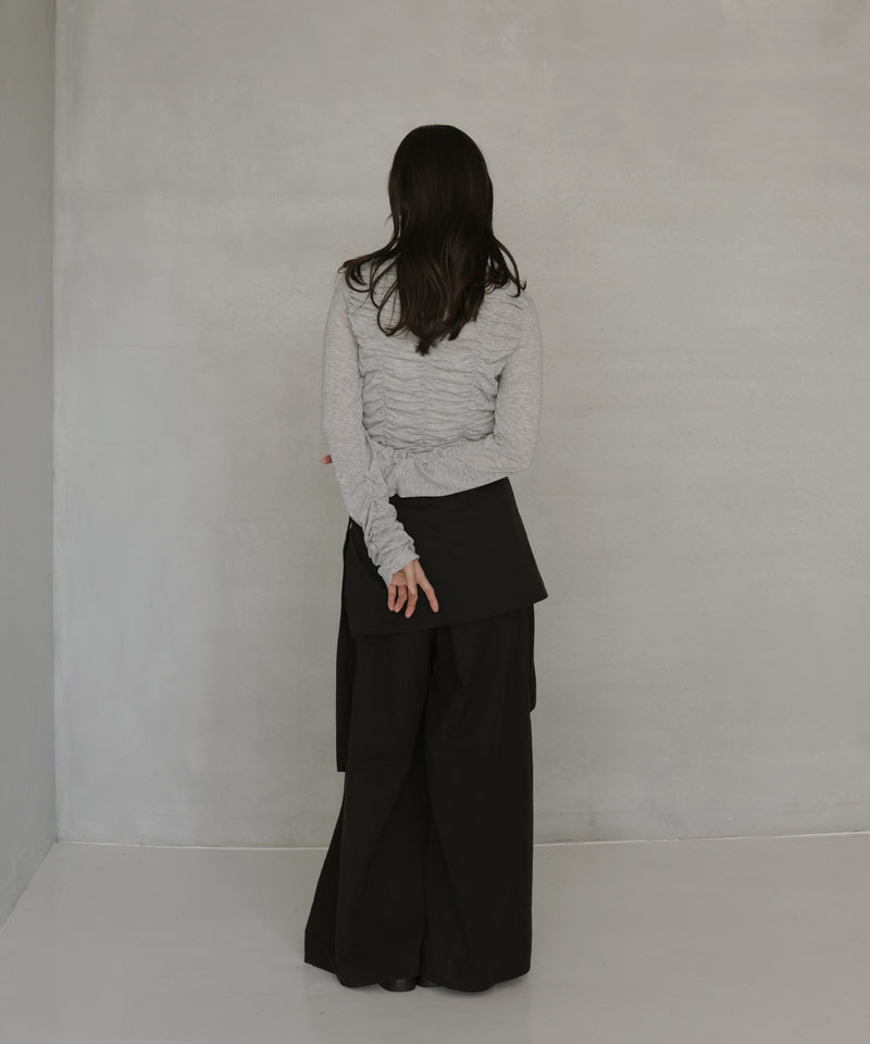 ラップスカート付きタックワイドパンツ – hellam