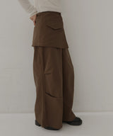 ラップスカート付きタックワイドパンツ