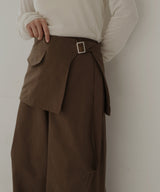 ラップスカート付きタックワイドパンツ