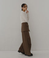 ラップスカート付きタックワイドパンツ