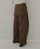 ラップスカート付きタックワイドパンツ