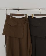 ラップスカート付きタックワイドパンツ