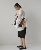 【7月下旬予約商品】異素材　パイルボーダークッション