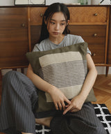 【7月下旬予約商品】異素材　パイルボーダークッション