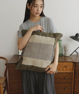 【7月下旬予約商品】異素材　パイルボーダークッション