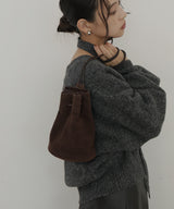 スウェード巾着バッグ