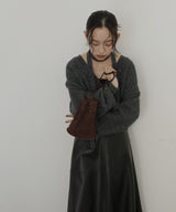 スウェード巾着バッグ