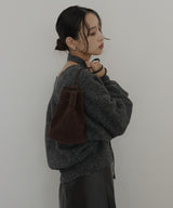 スウェード巾着バッグ