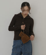 スウェード巾着バッグ