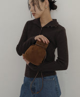 スウェード巾着バッグ