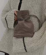 スウェード巾着バッグ