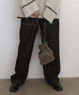 スウェード巾着バッグ