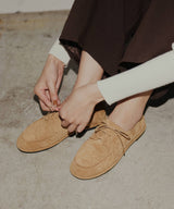 スウェードモカシンシューズ