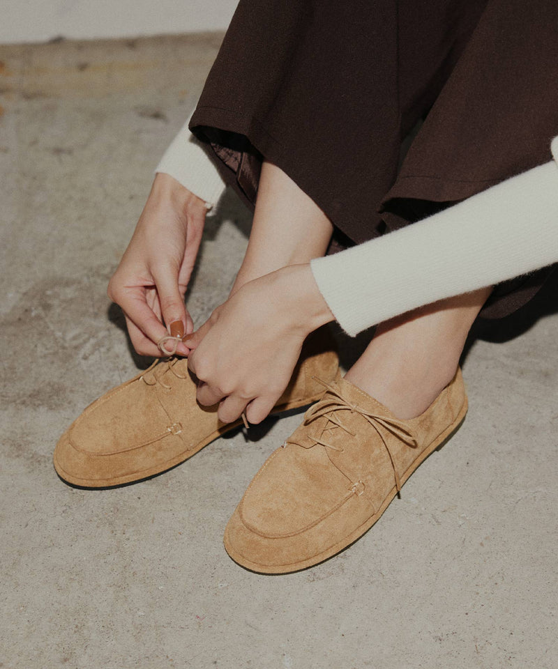 スウェードモカシンシューズ