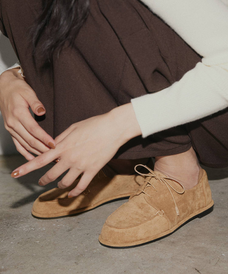 スウェードモカシンシューズ
