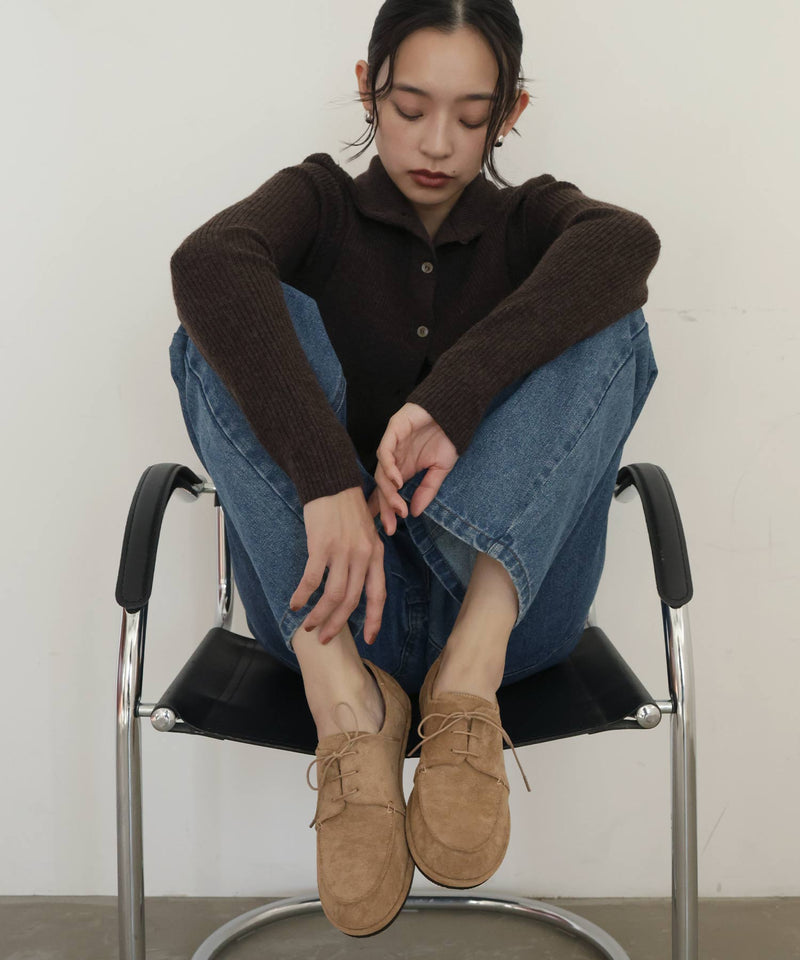 スウェードモカシンシューズ