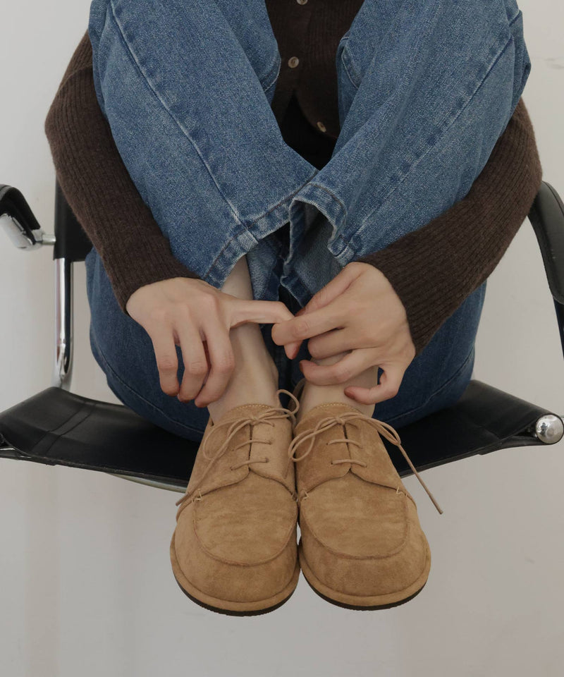 スウェードモカシンシューズ