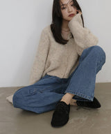 スウェードモカシンシューズ