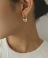 バイカラーボールフープピアス