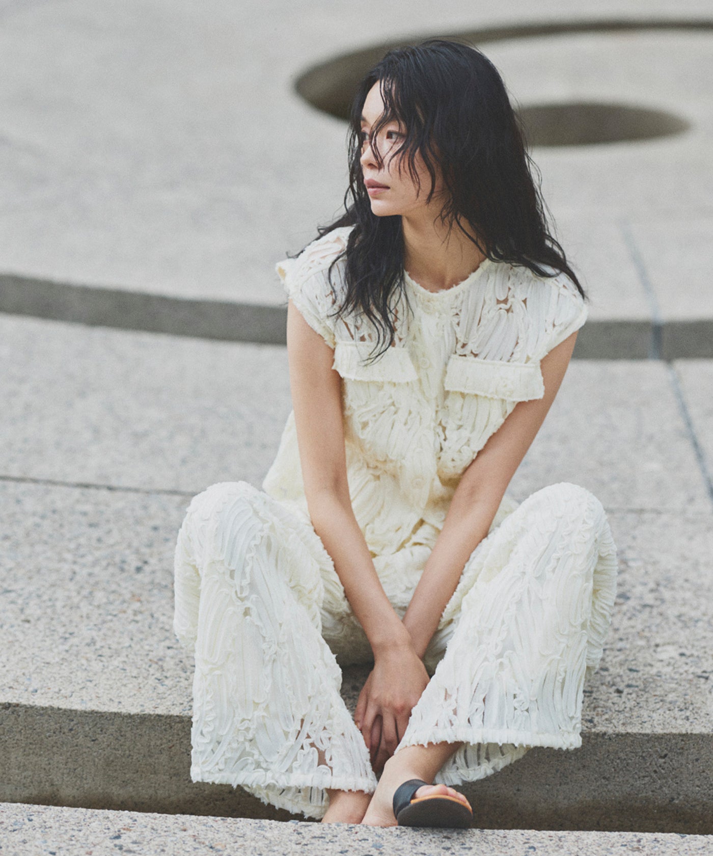 刺繍レース ストレートパンツ – hellam