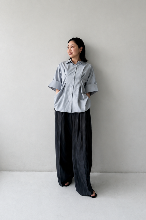 【7月下旬予約商品】ウエストタックハーフスリーブシャツ