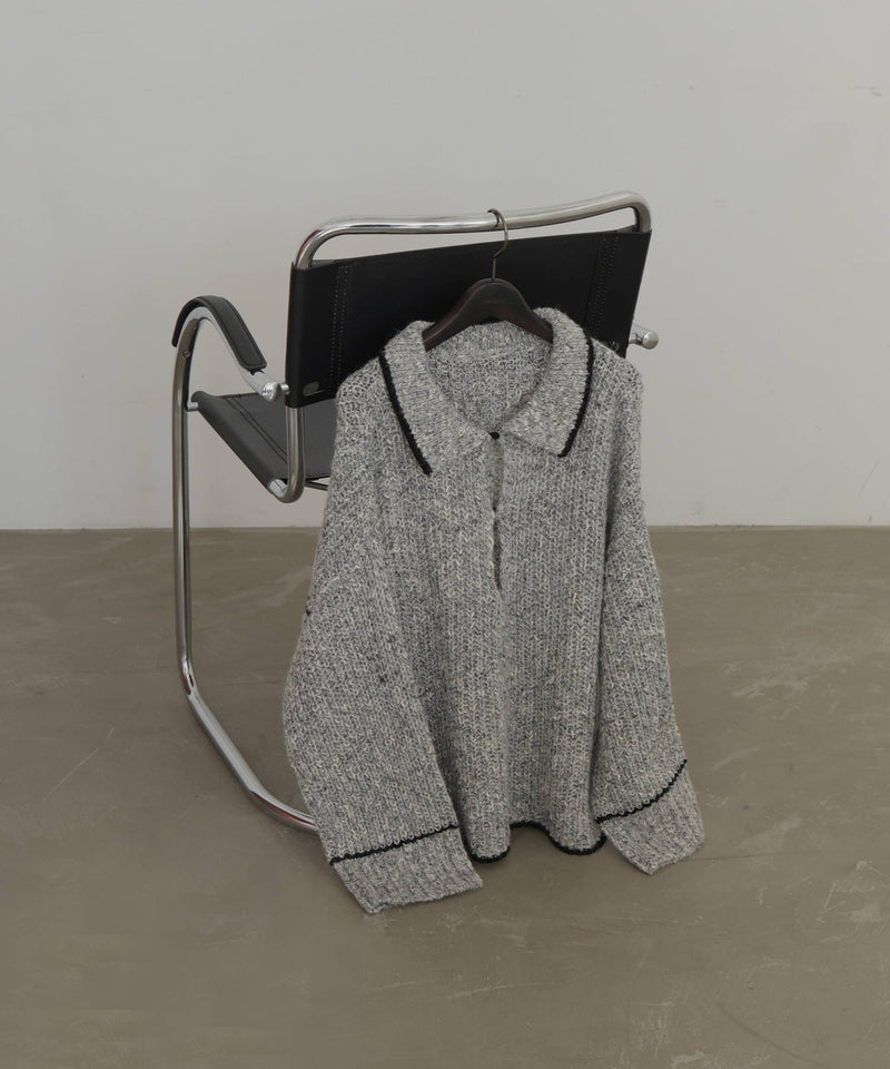 配色ミックスポロニット