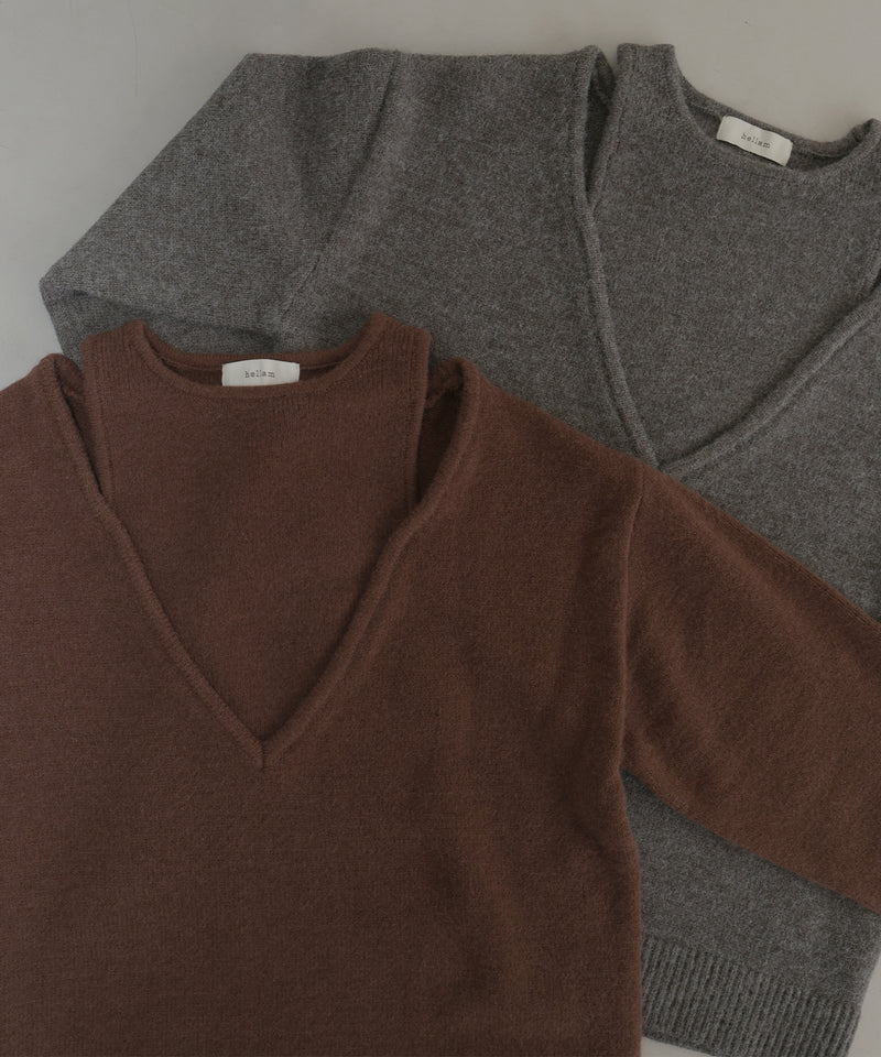 アンサンブル風Vネックニット