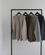 キーネックニットポロ