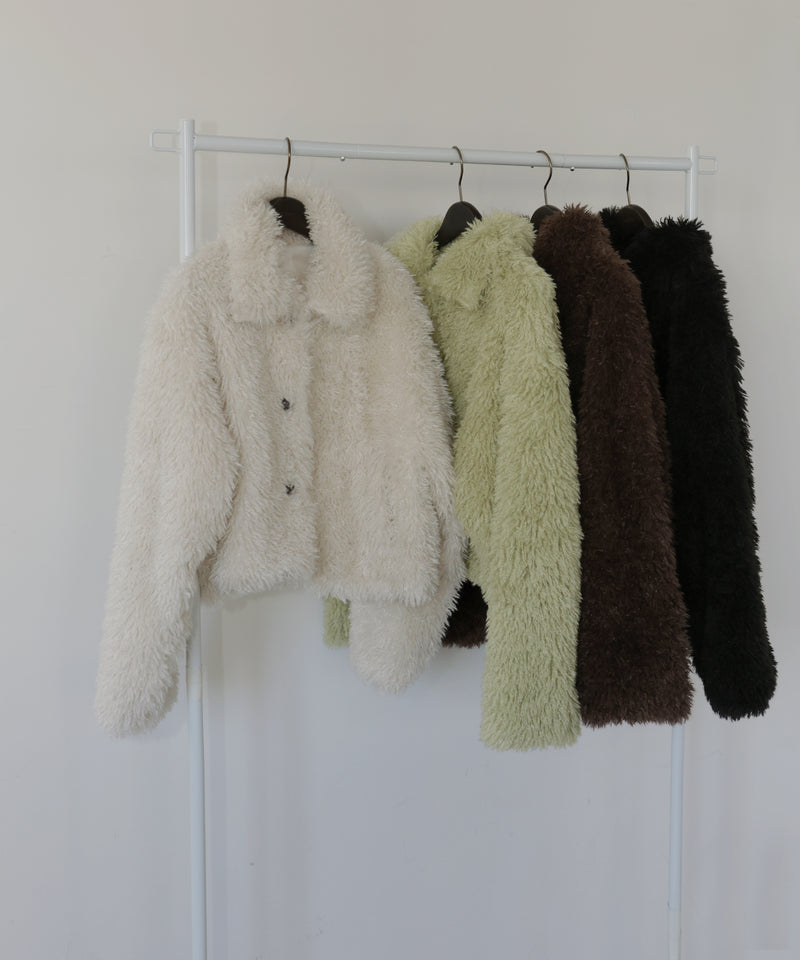 スタンドカラーフェイクファーブルゾン