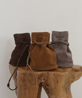 スウェード巾着バッグ