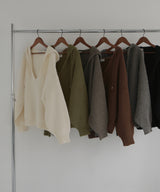 フード付きニットプルオーバー