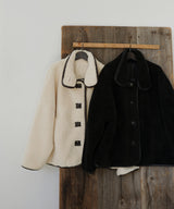 レザーパイピングボアジャケット