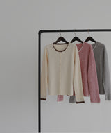 【1月上旬予約商品】レイヤード配色リブニットカーディガン