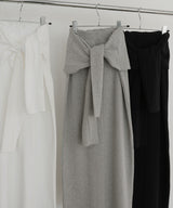 腰巻風カットリブタイトスカート