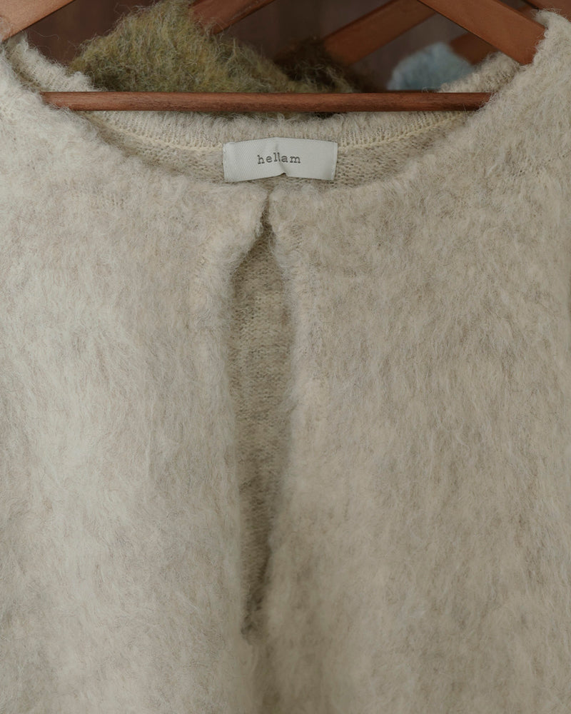 ミックスシャギーキーネックニット