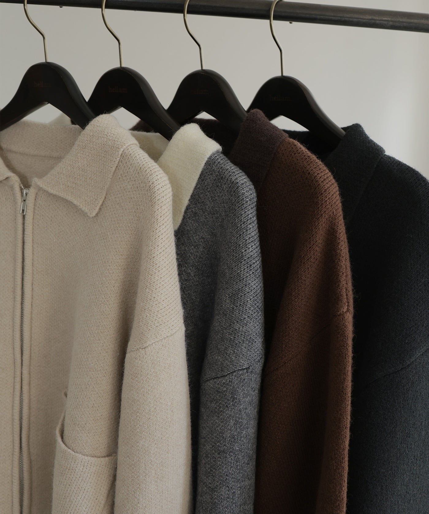 アルパカタッチバイカラージップカーディガン – hellam