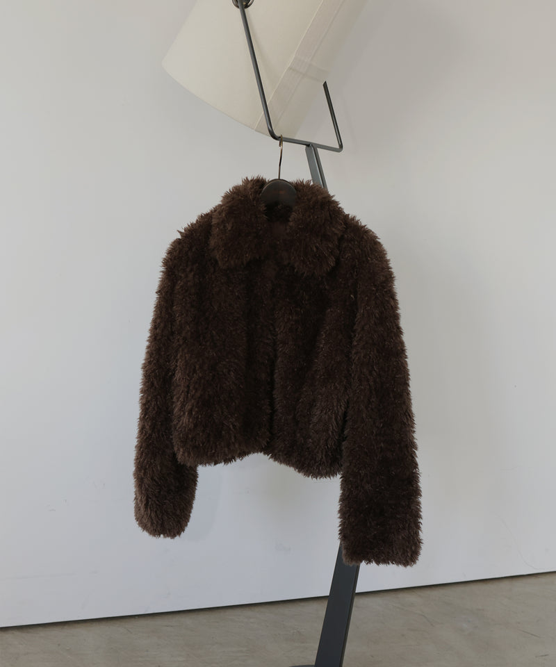 スタンドカラーフェイクファーブルゾン