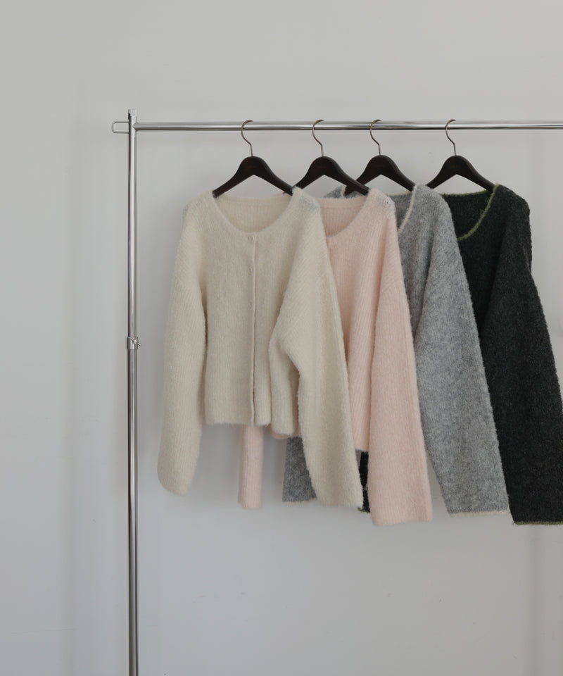 ブークレクルーネックカーディガン