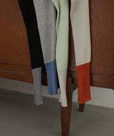 ラメシアーヘンリー配色ニット