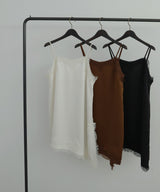 サテンレースアシメキャミ