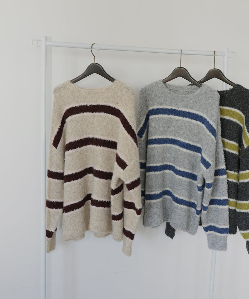 ブークレボーダーニットプルオーバー