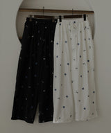 配色刺繍イージーパンツ