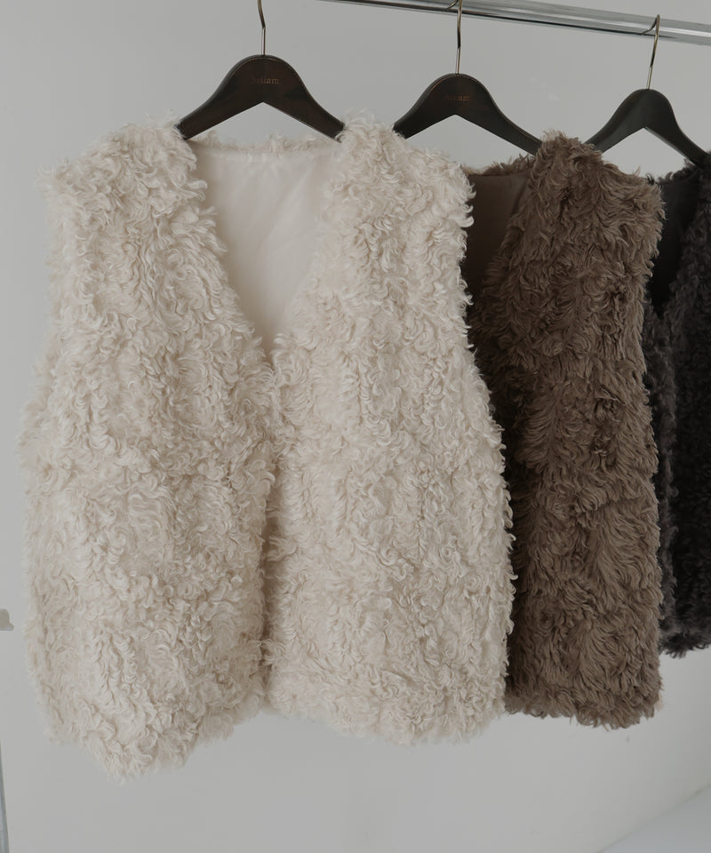 プードルフェイクファーベスト