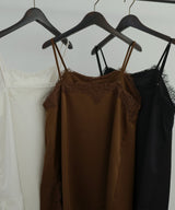 サテンレースアシメキャミ