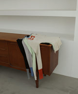 ラメシアーヘンリー配色ニット