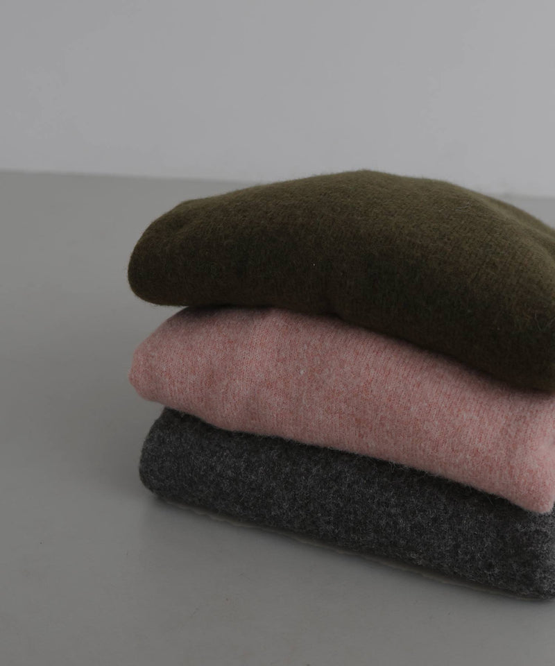 クルーネックカラーニットプルオーバー