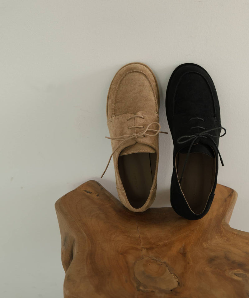 スウェードモカシンシューズ