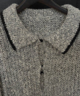 配色ミックスポロニット