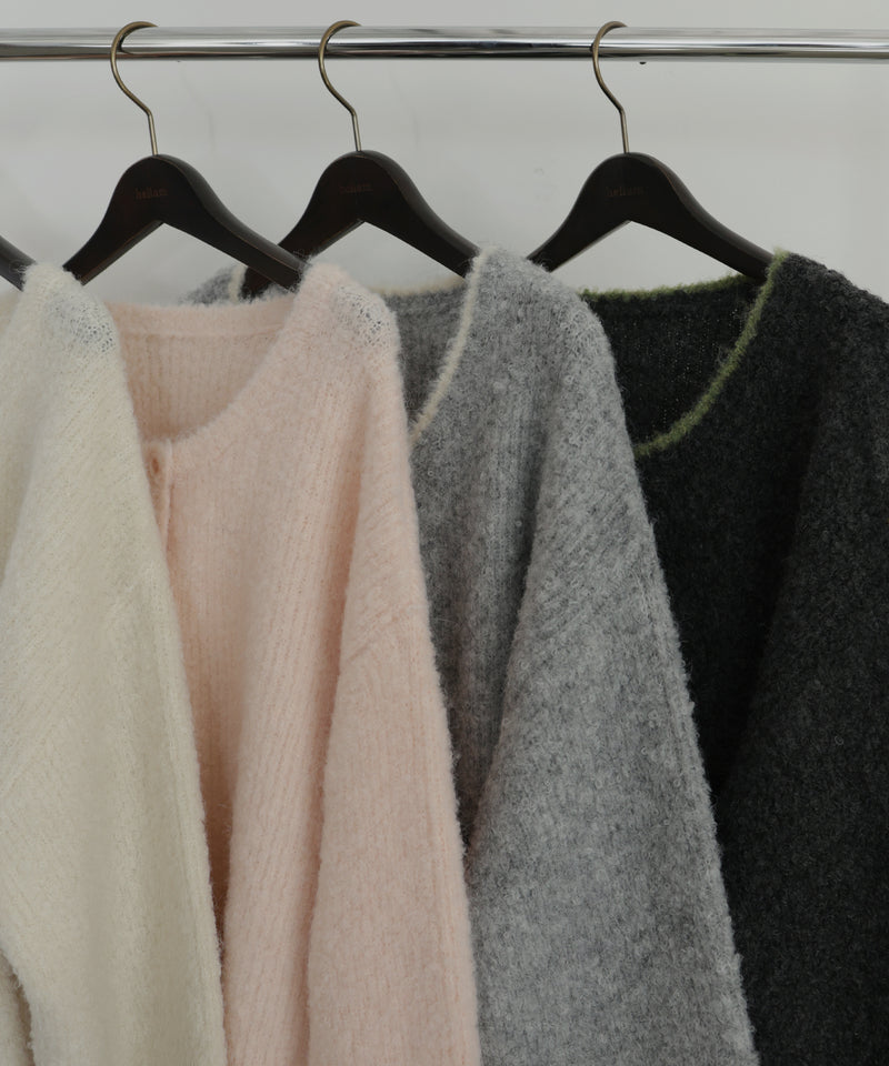 ブークレクルーネックカーディガン