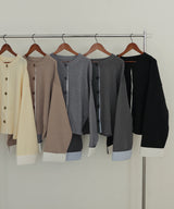 シャツ切り替えカーディガン